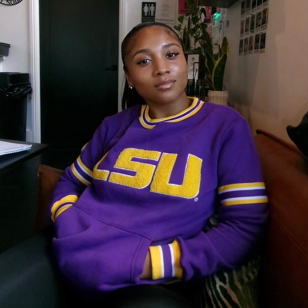 LSU Purple Pocket Crewneck