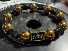 Alpha Black and Gold Rec Hematite Bracelet
