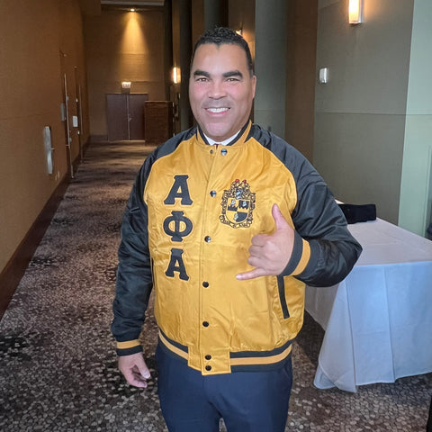 Alpha Old Gold Bomber Jacket Custom Lining