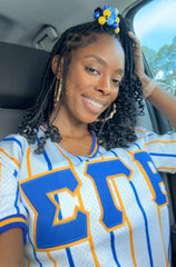 SGRho White Pinstripe Baseball Jersey