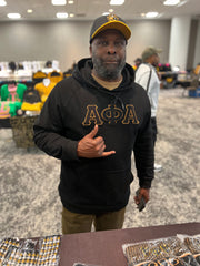 Alpha Black Letter Chenille Hoodie