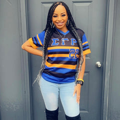 Sigma Gamma Rho Black Striped Baseball Jersey