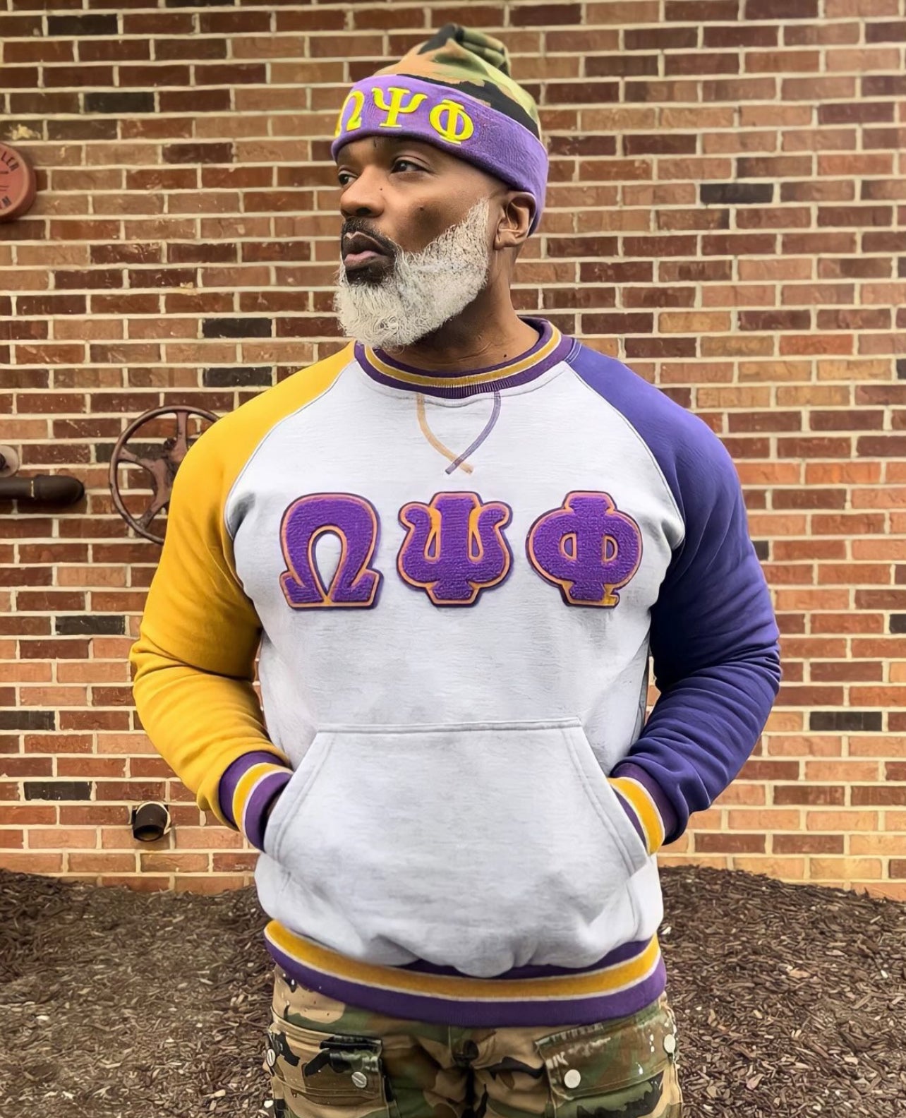 Omega Grey Purple Chenille Crewneck