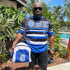 Black Phi Beta Sigma Stripped Baseball Jersey