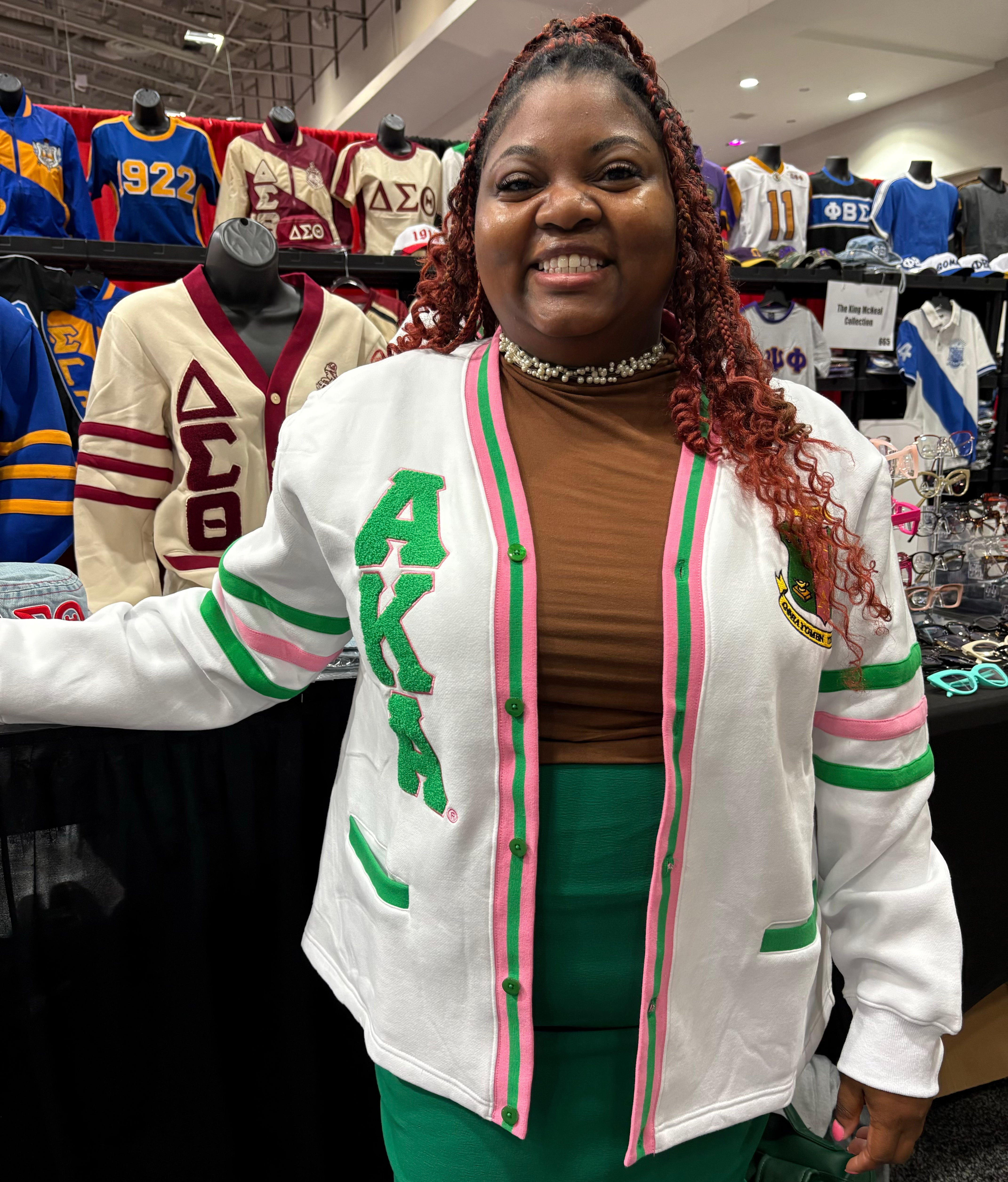 AKA White Fleece Cardigan Unisex Fit