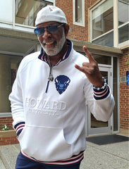 Howard University White Quarter Zip Crewneck