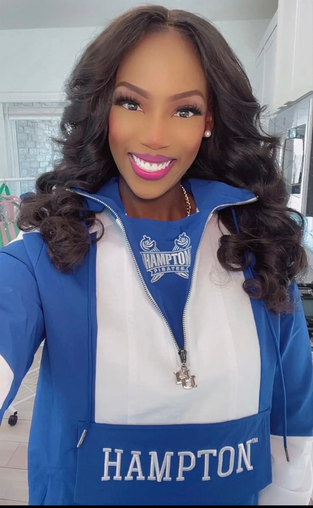 Hampton University Royal Windbreaker Tech Pullover