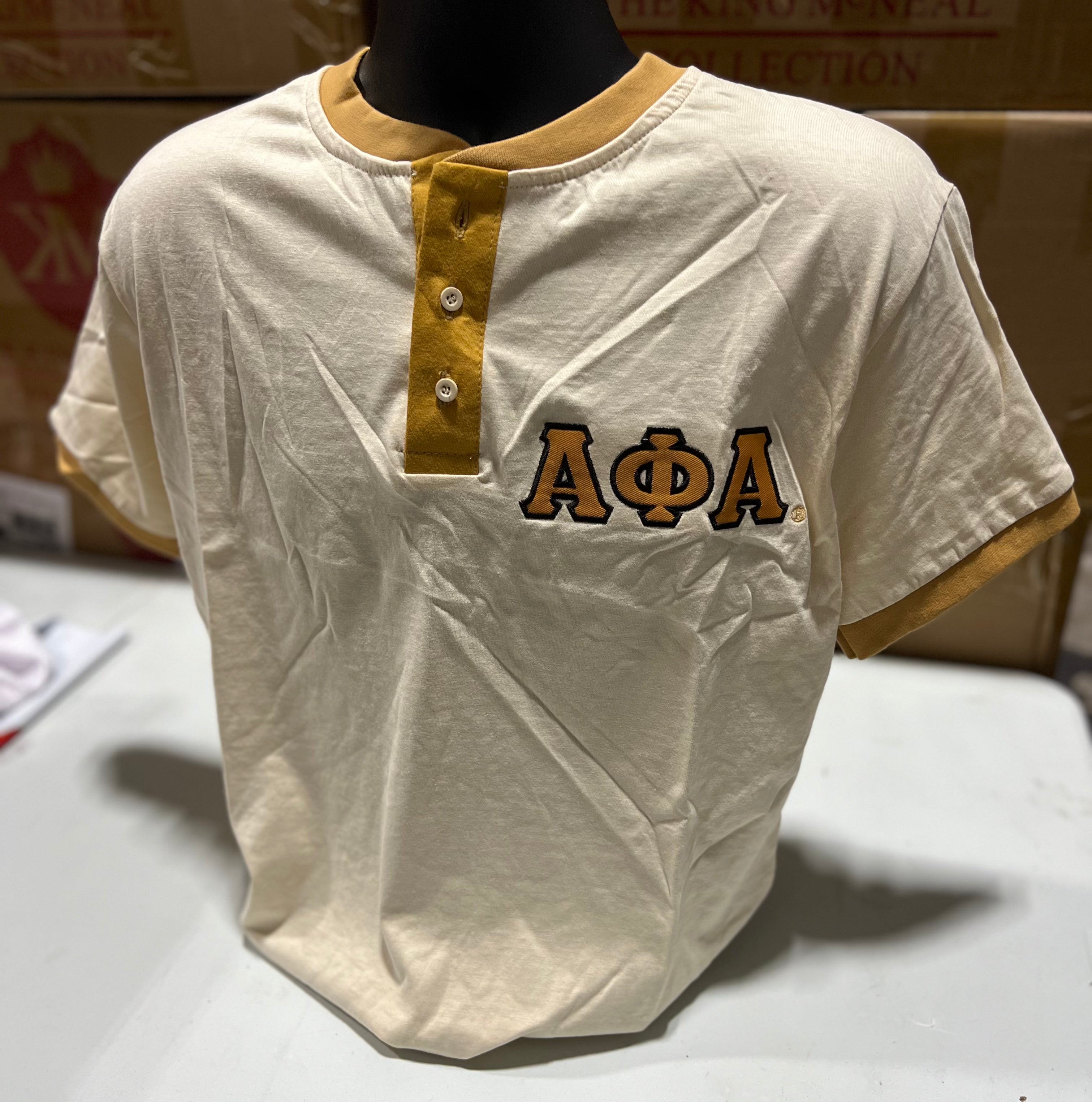 Alpha Neutral Premium Henley Shirt