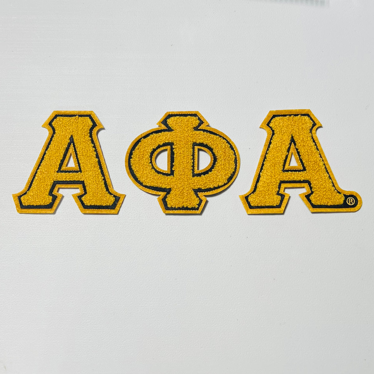 Alpha Old Gold Chenille Patch