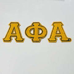 Alpha Old Gold Chenille Patch