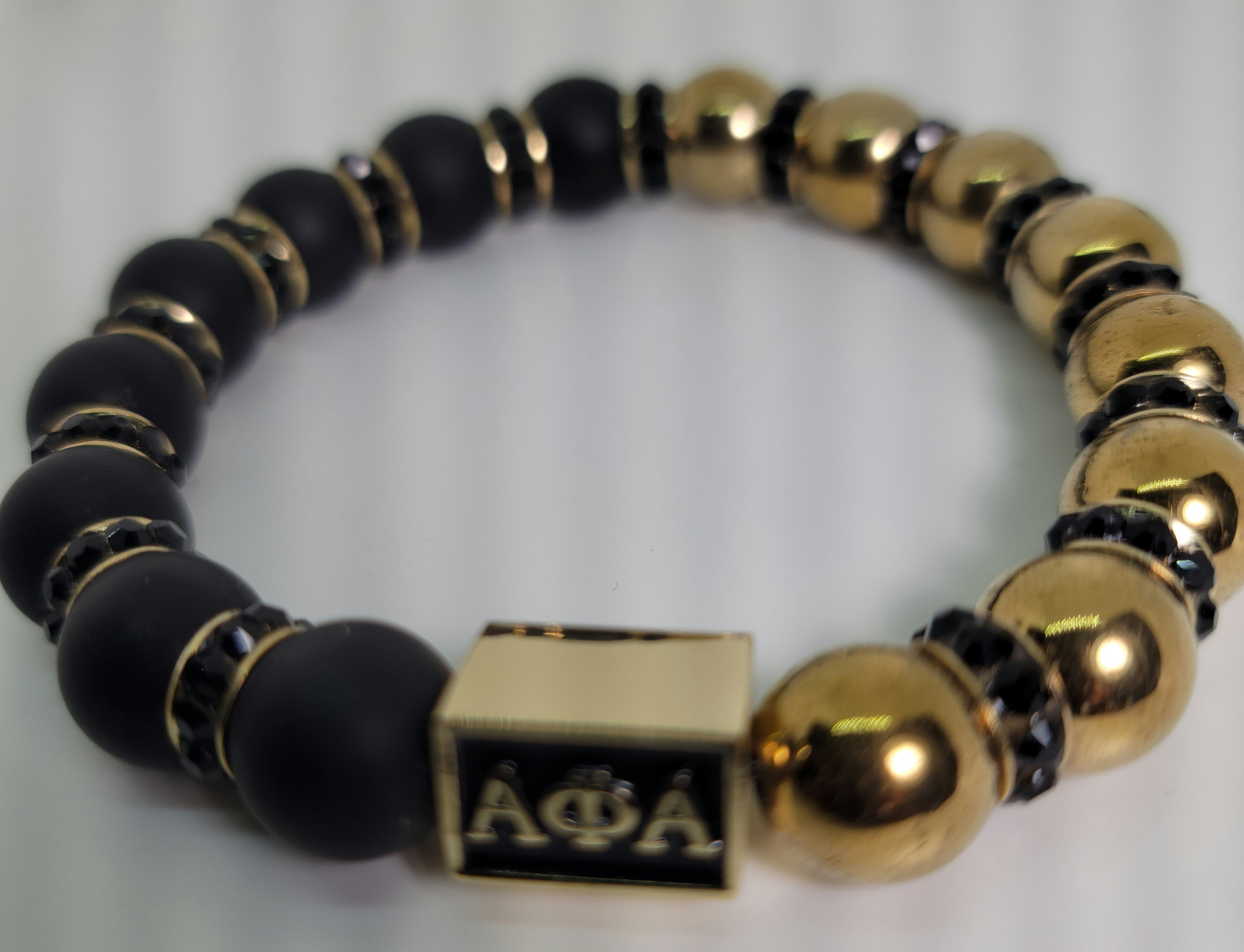 Alpha Matte Black And Gold Bracelet