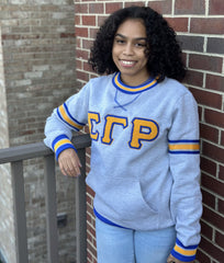 SGRho Grey Chenille Pocket Crewneck