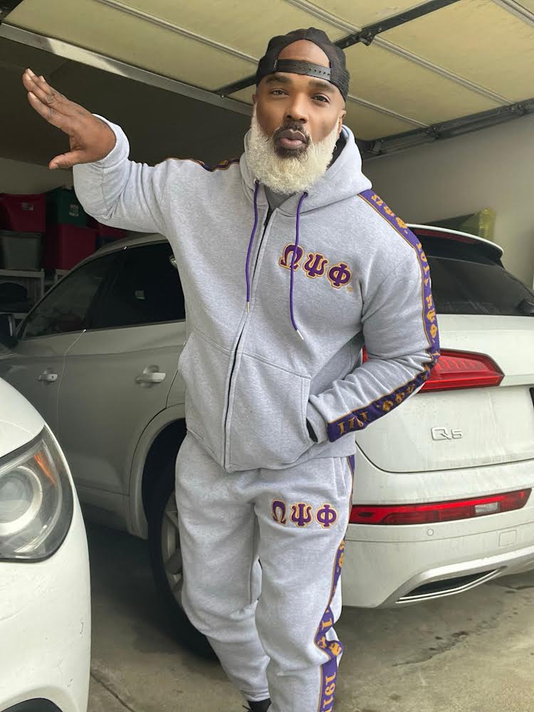 Omega Psi Phi Grey Tapered Joggers