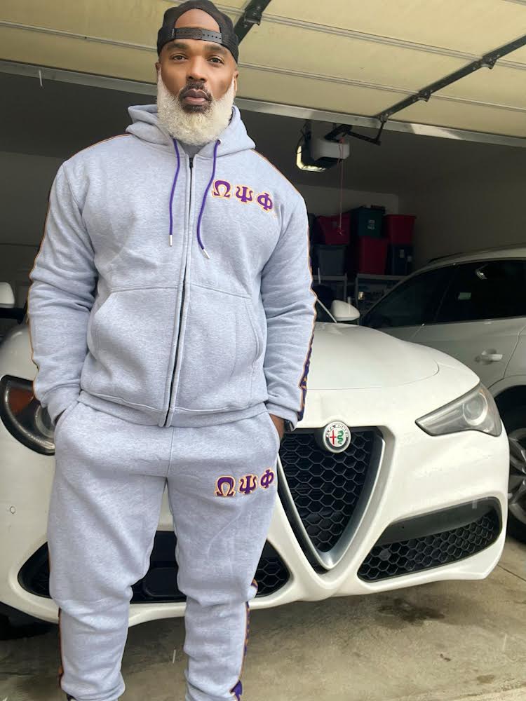 Omega Psi Phi Grey Tapered Joggers