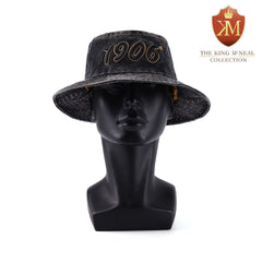 Alpha 1906 Black Denim Washed Bucket Hat