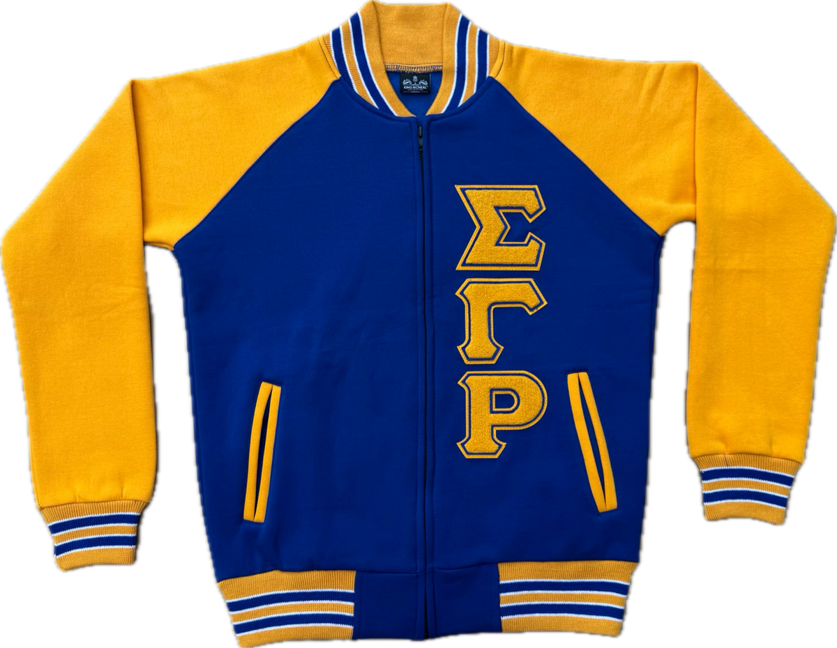 SGRho Blue Fleece Varsity Jacket