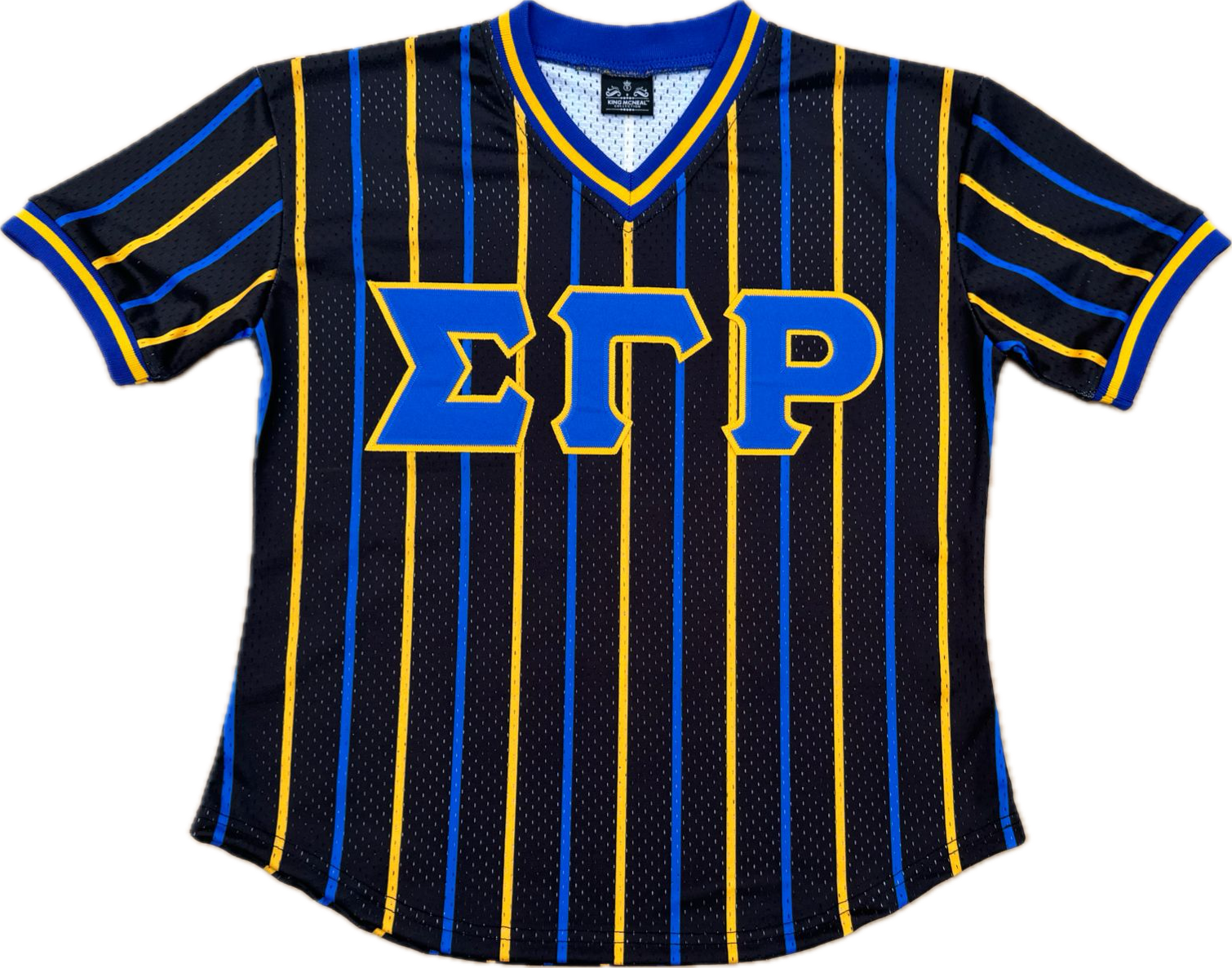 SGRho Black Pinstripe Baseball Jersey