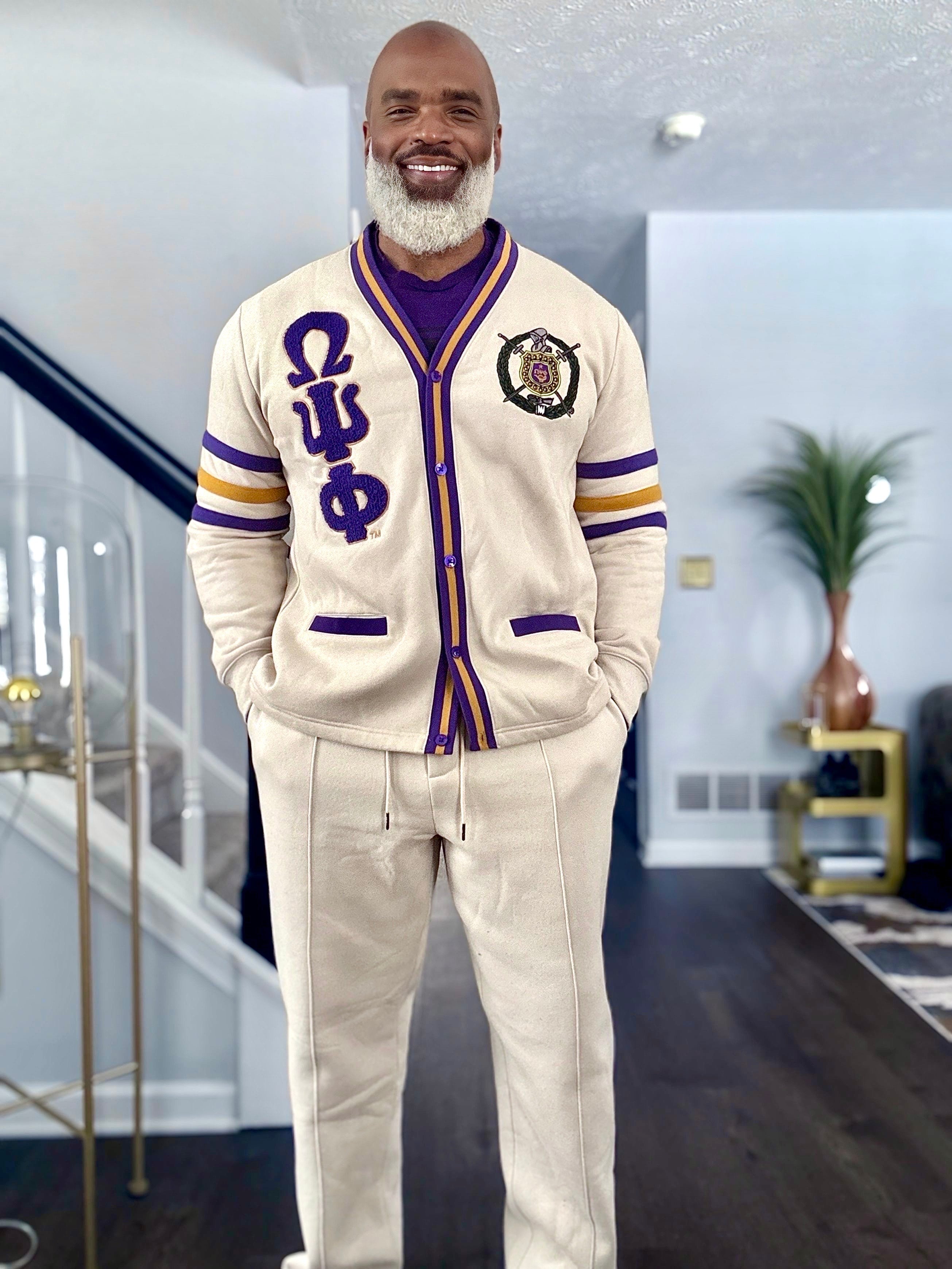 Neutral & Purple Pleated Fleece Pants
