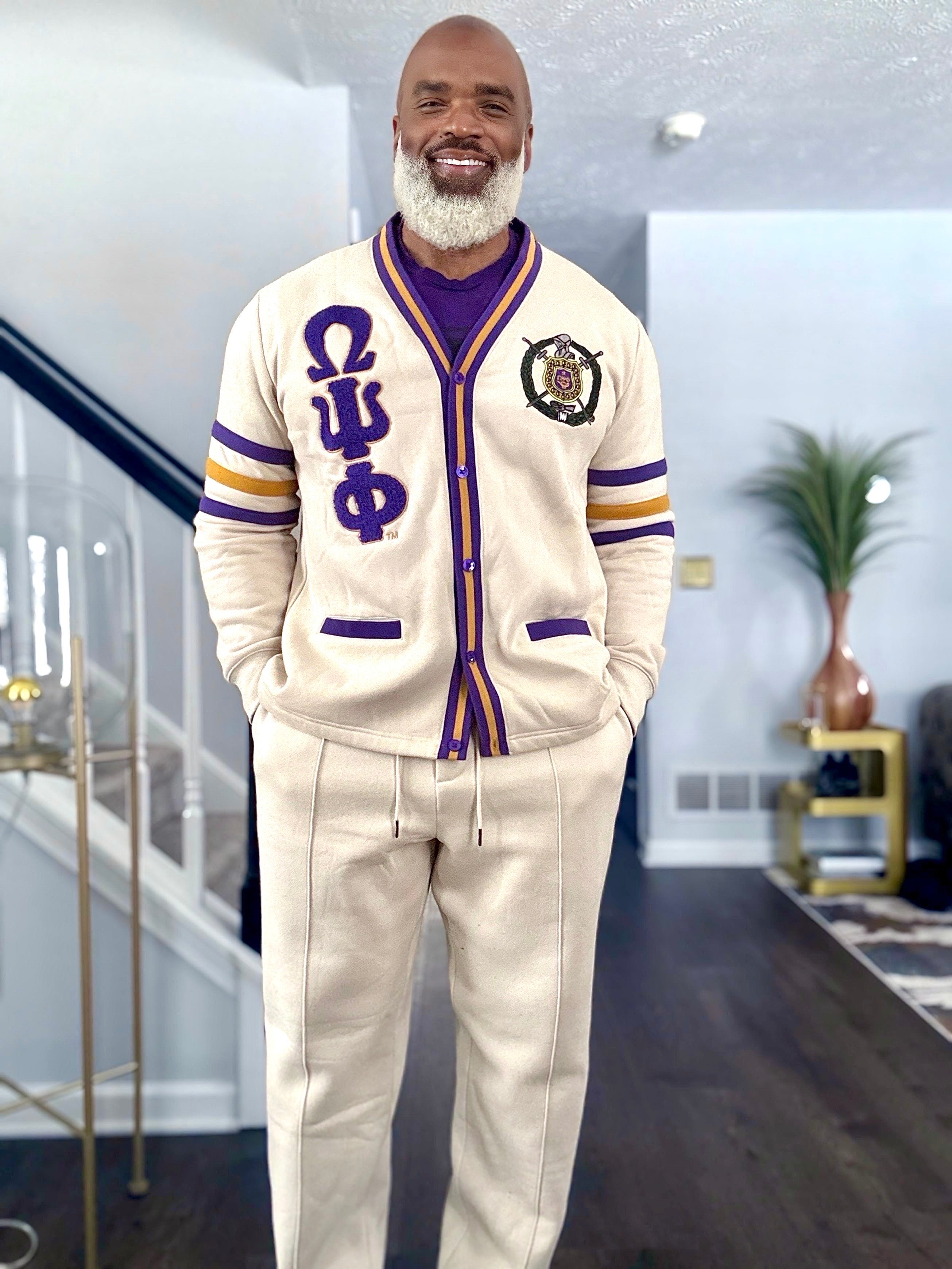 Neutral & Purple Pleated Fleece Pants