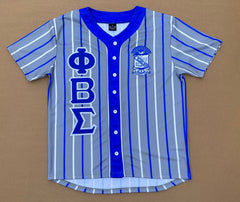 Sigma Grey Pinstripe Button Up Baseball Jersey