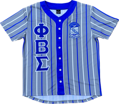 Sigma Grey Pinstripe Button Up Baseball Jersey