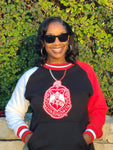 Delta Black Crest Chenille Crewneck