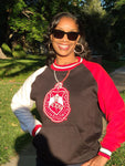 Delta Black Crest Chenille Crewneck