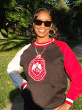 Delta Black Crest Chenille Crewneck