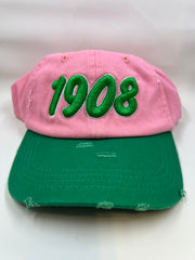 “1908” Pink & Green Hat