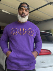 Omega Purple Chenille Pocket Crewneck