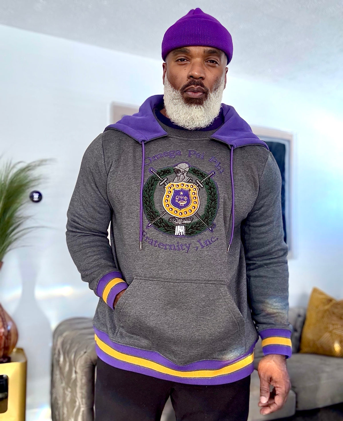 Omega Charcoal Grey Prep Hoodie