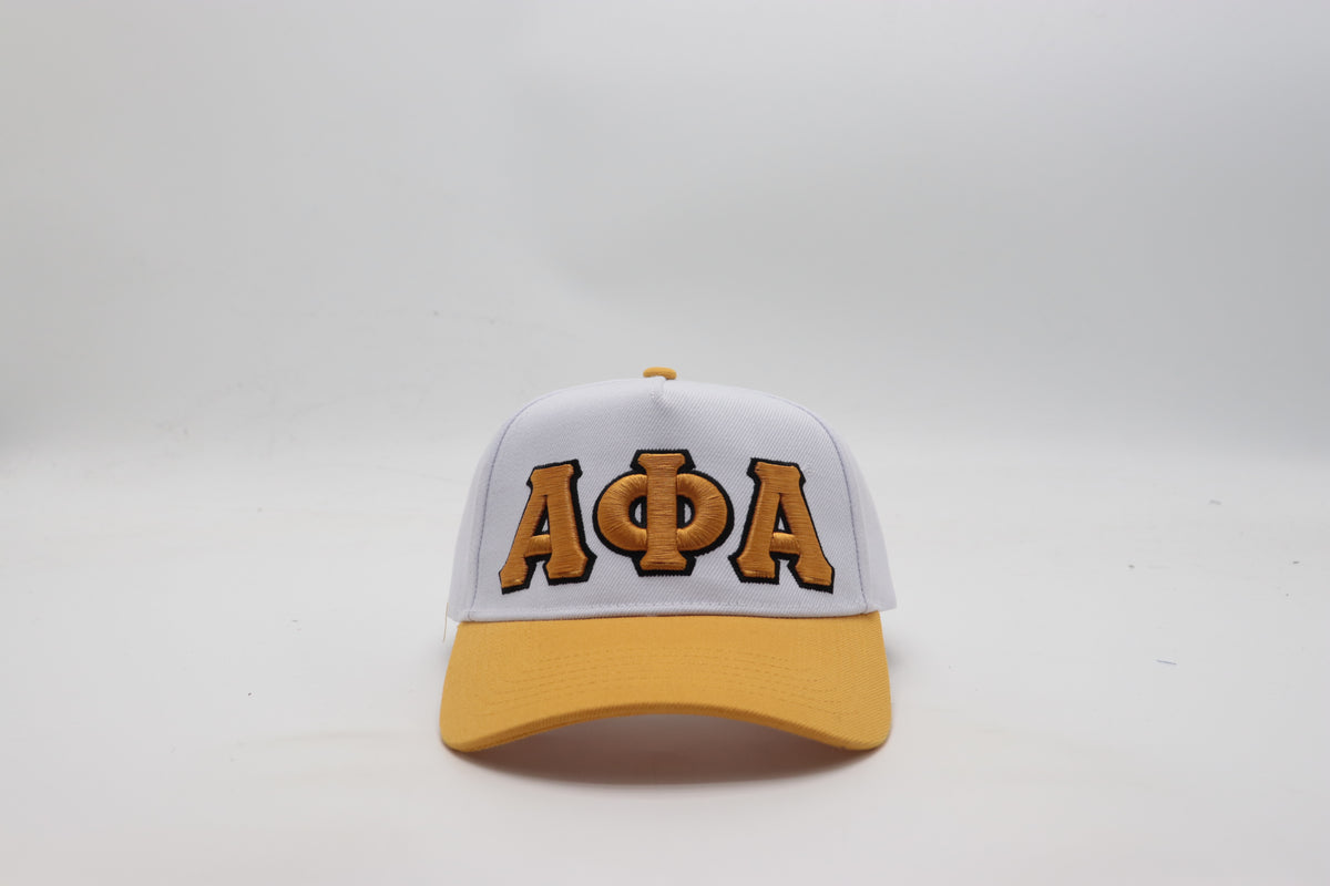 Alpha White/Old Gold Snapback Hat