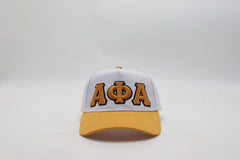 Alpha White/Old Gold Snapback Hat