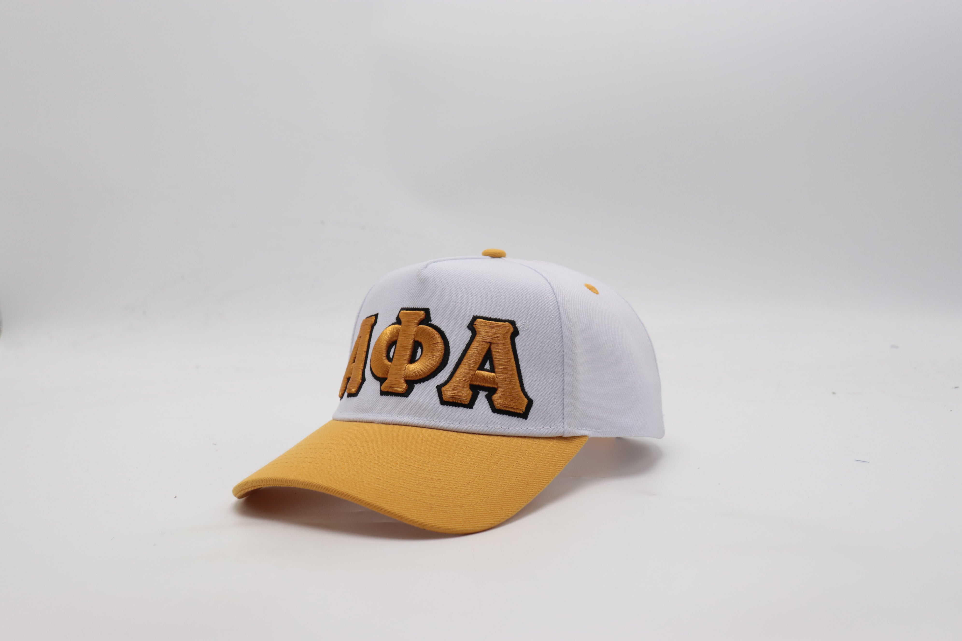 Alpha White/Old Gold Snapback Hat