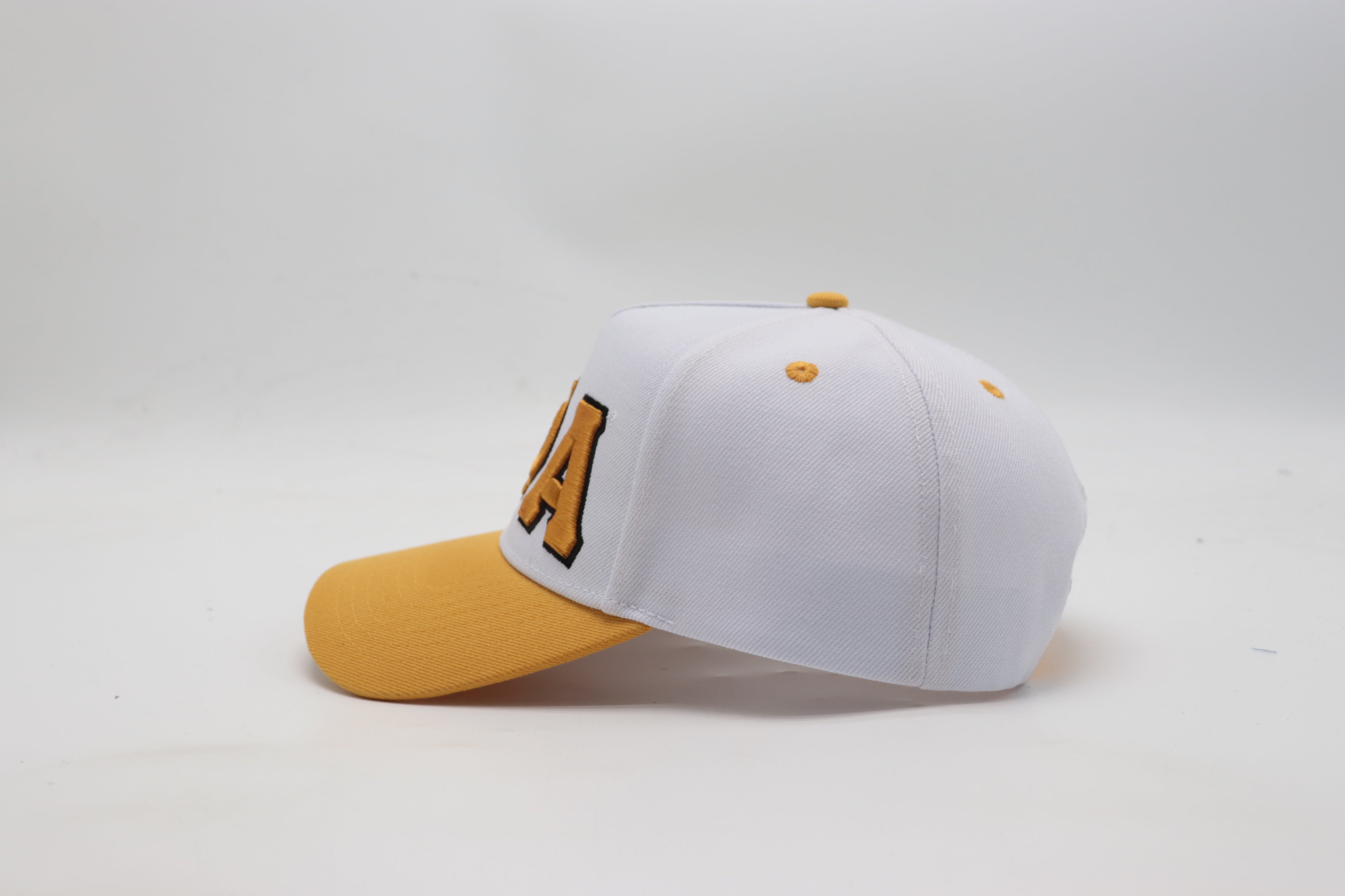 Alpha White/Old Gold Snapback Hat