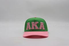 AKA Green Letters Snapback Hat