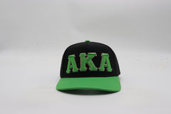 AKA Black Letters Snapback Hat