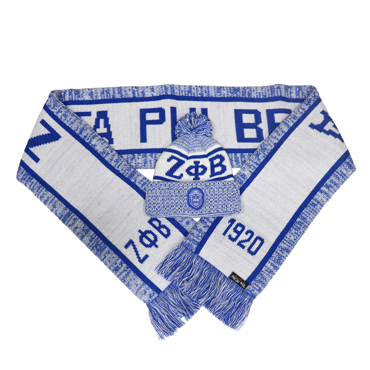 Zeta White Scarf & Hat Set