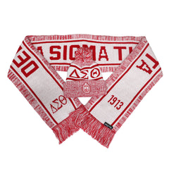 Delta White Crest Scarf & Hat Set