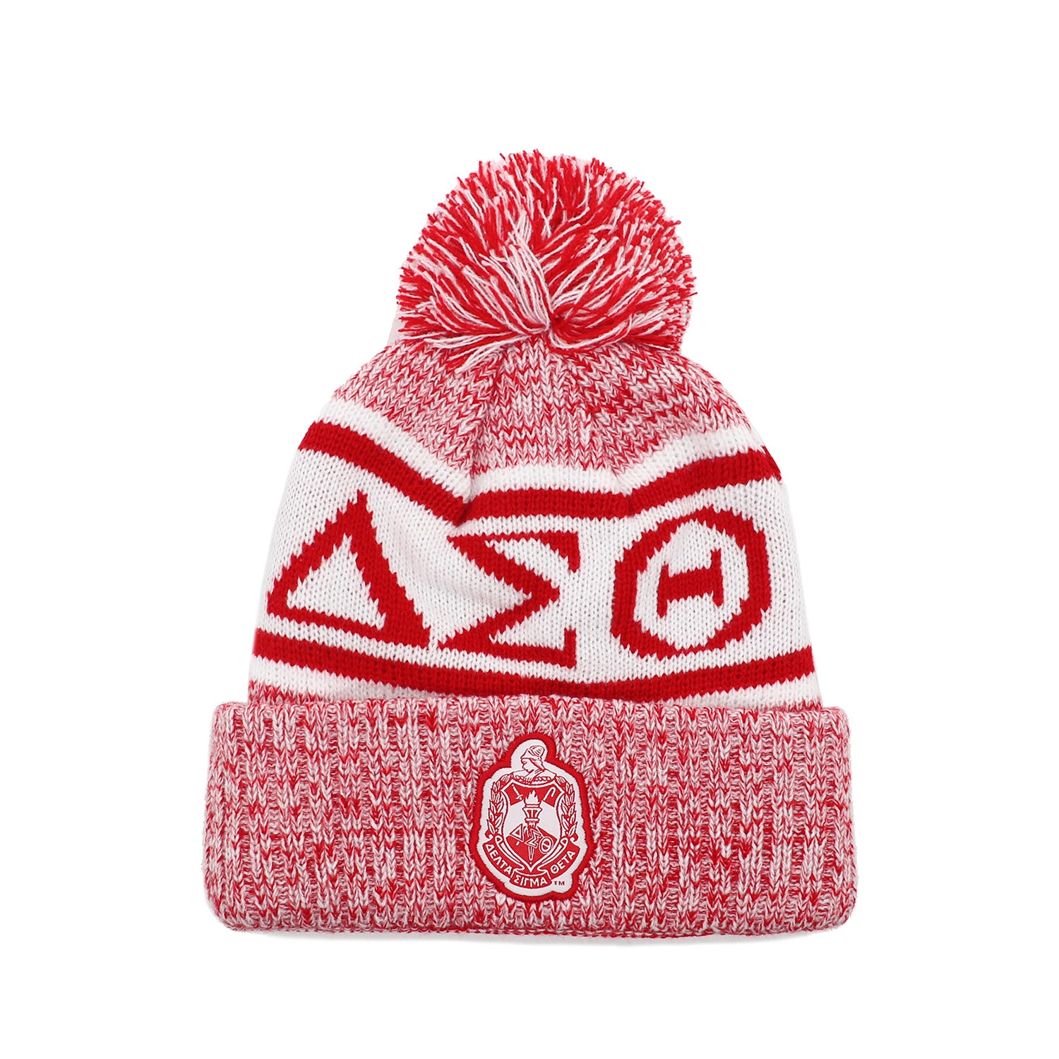 Delta White Crest Scarf & Hat Set