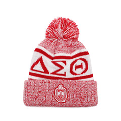 Delta White Crest Scarf & Hat Set