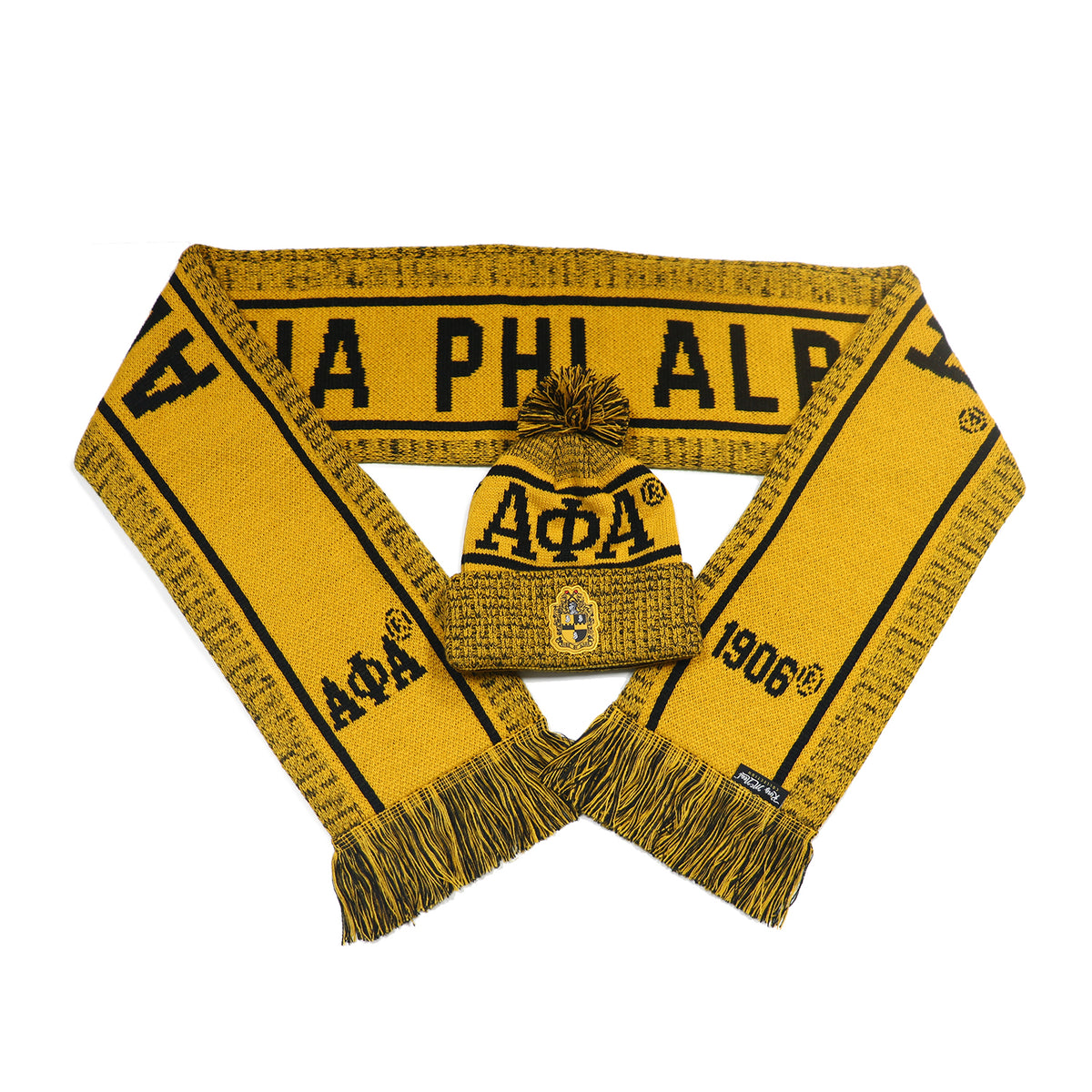 Alpha Old Gold Scarf & One Hat Set