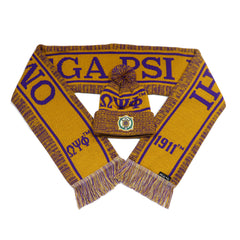 Omega Old Gold Scarf & One Hat Set