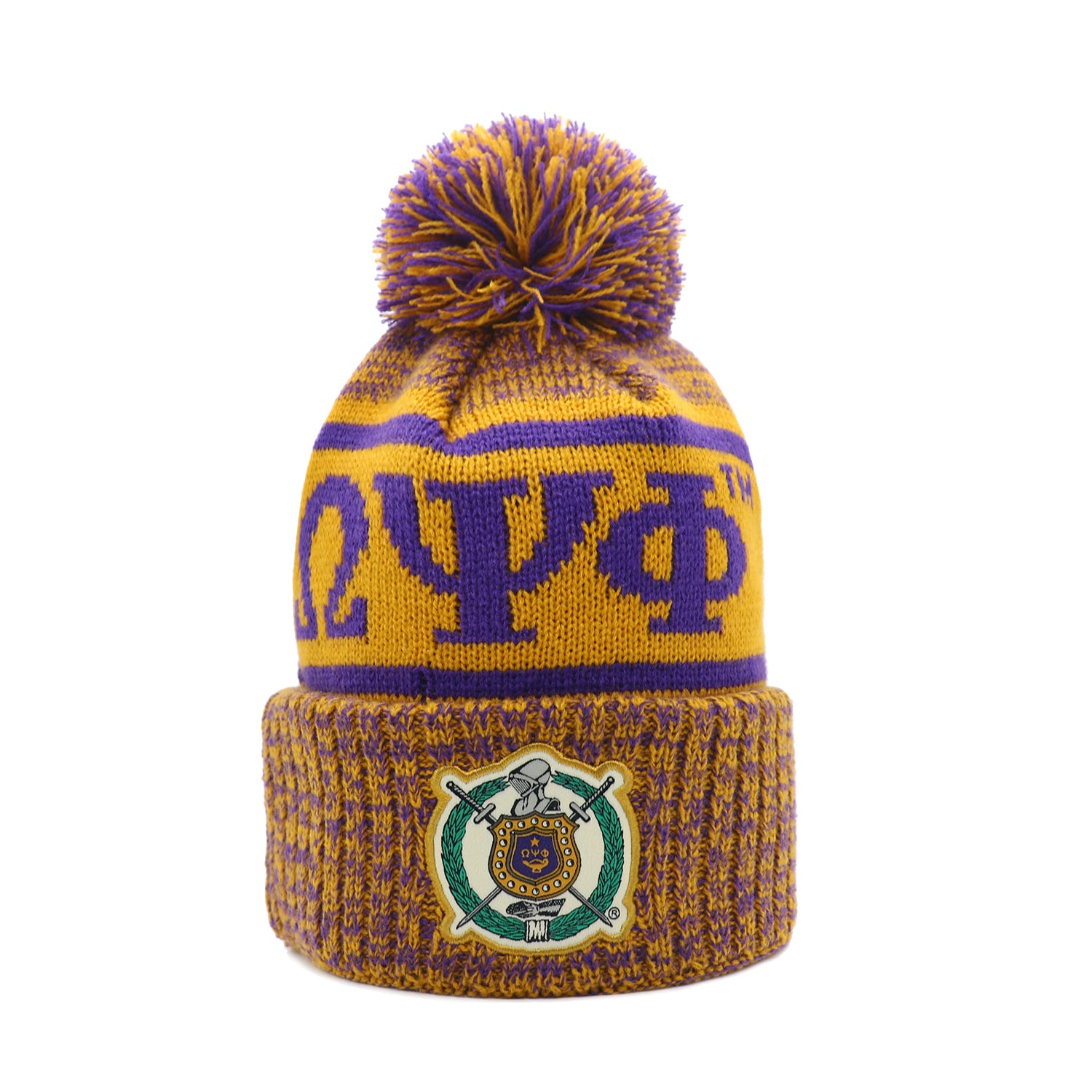 Omega Old Gold Scarf & One Hat Set