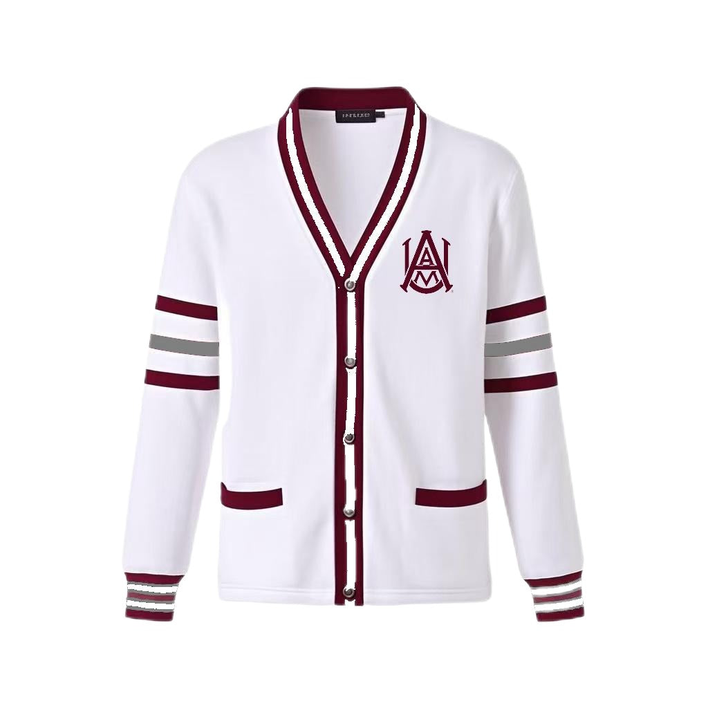 Alabama A&M White Fleece Cardigan