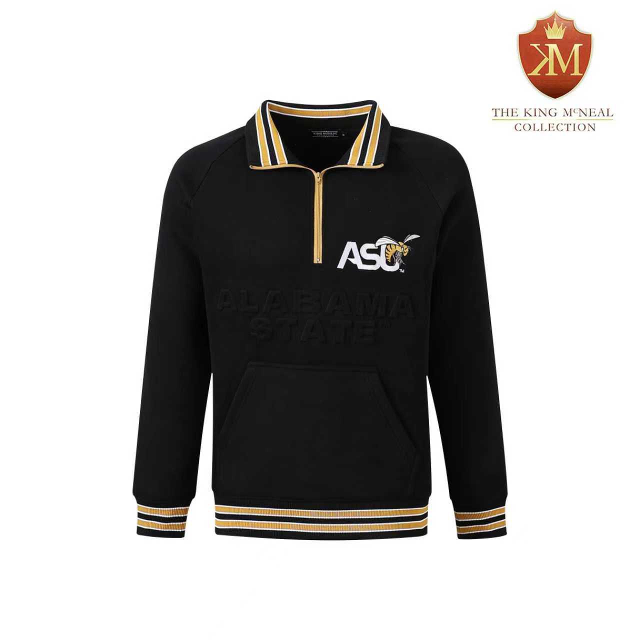 Alabama State Black Quarter Zip Crewneck