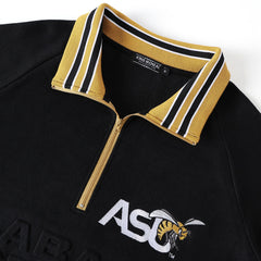 Alabama State Black Quarter Zip Crewneck