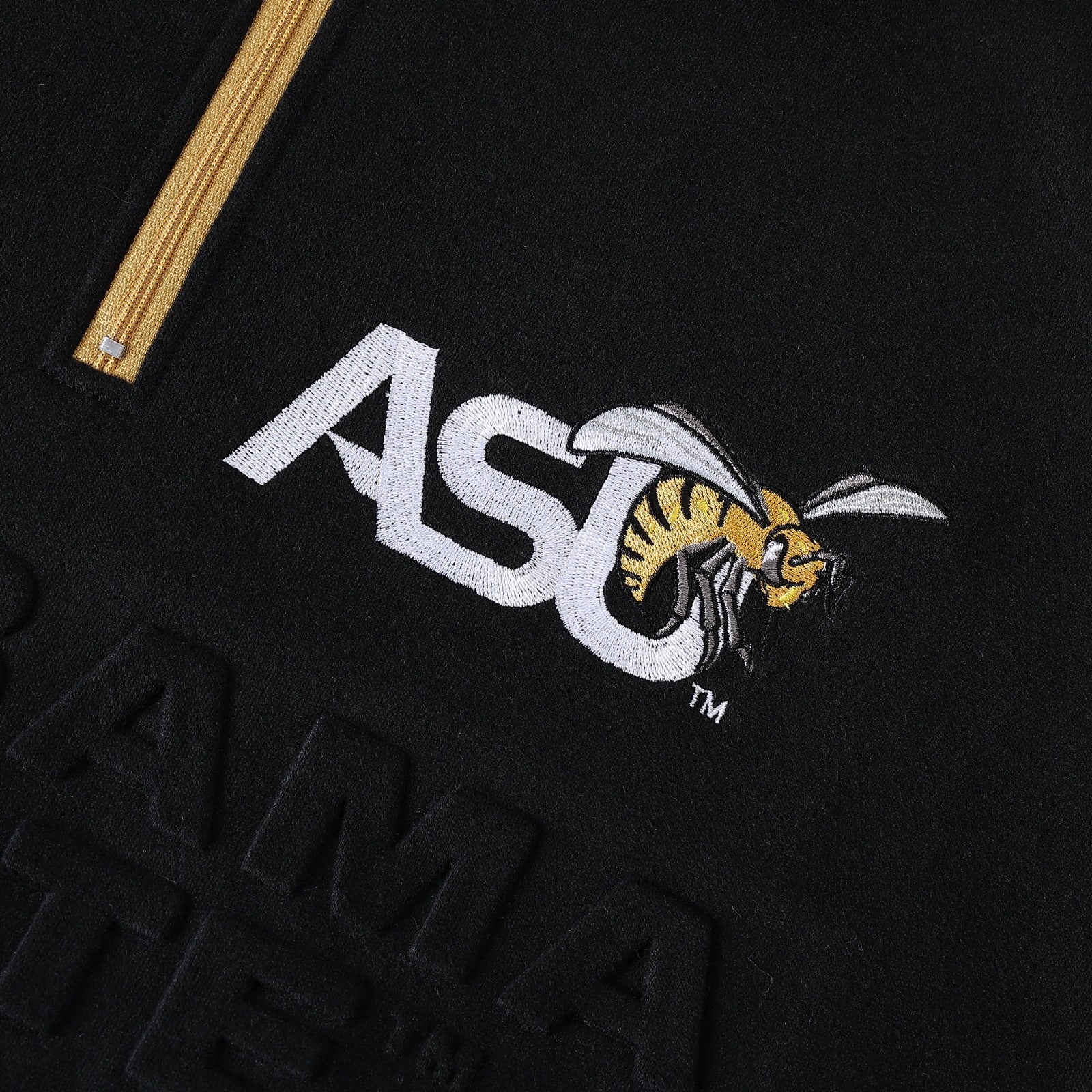 Alabama State Black Quarter Zip Crewneck