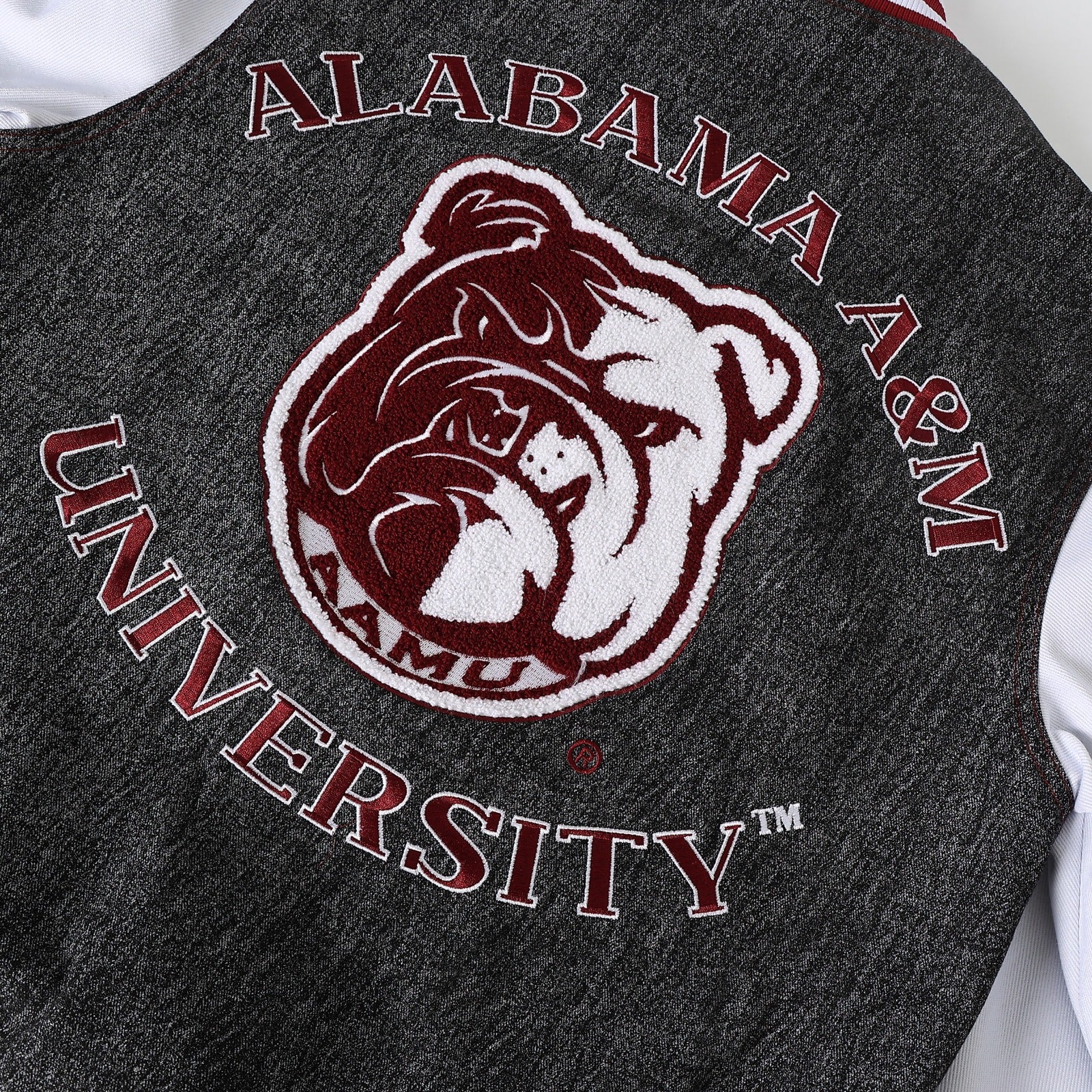 Alabama A&M Black Denim Bomber Jacket