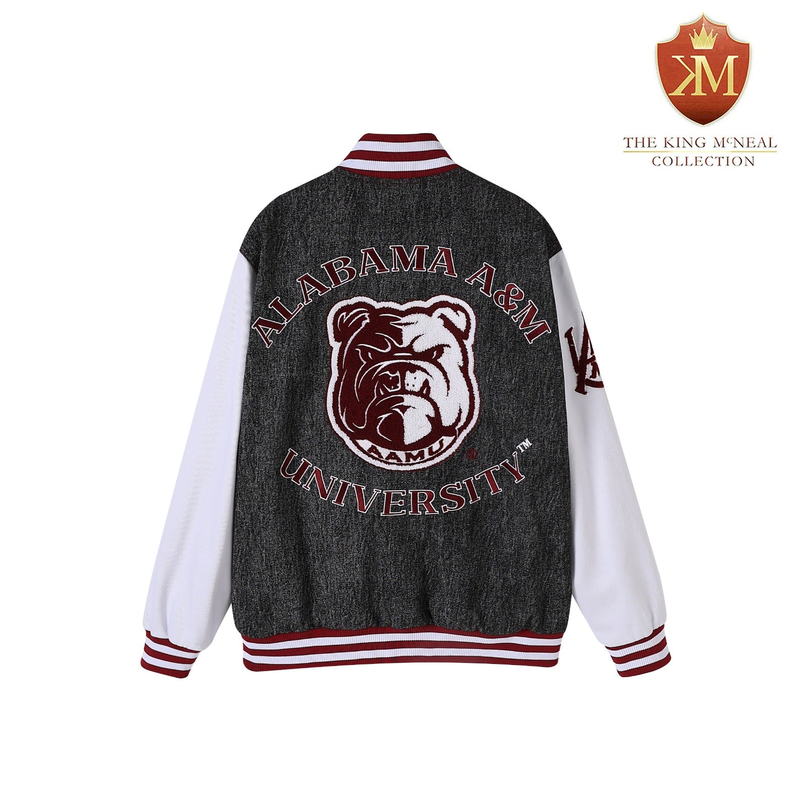 Alabama A&M Black Denim Bomber Jacket